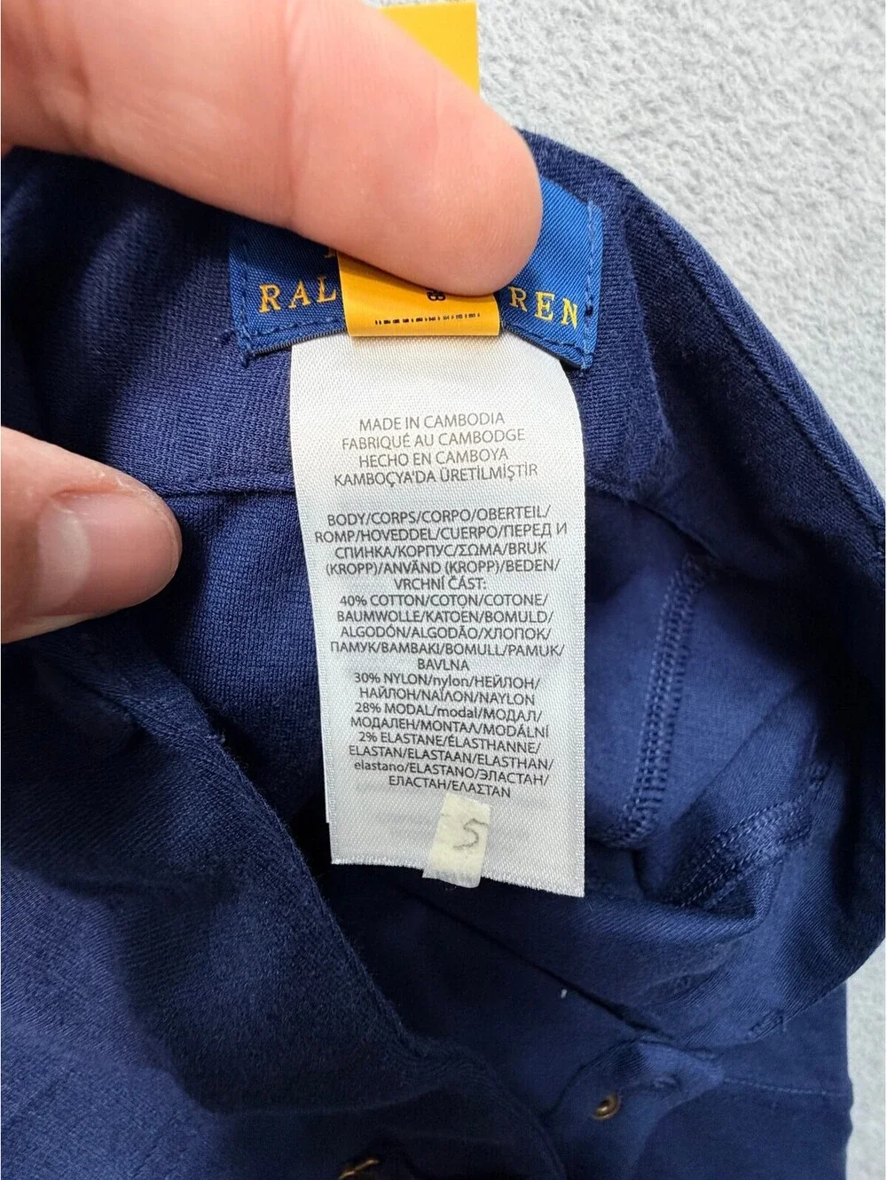 Polo Ralph Lauren Boys Jodhpurs Equestrian Riding Pants M 8-10 Navy Gold Button